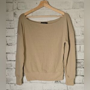 PrettyLittleThing Beige Wide Neck Slouchy Sweater Women’s S